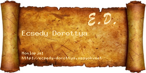 Ecsedy Dorottya névjegykártya